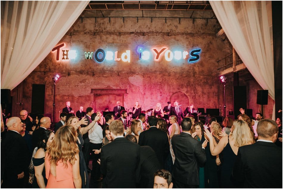 Aria Wedding in Minneapolis, MN with hanging chandeliers and flowers