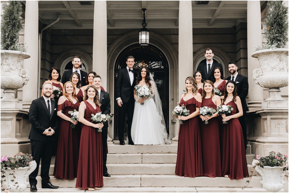 Burgandy and Gold Semple Mansion Wedding - Ceremony and Reception in Minneapolis, MN