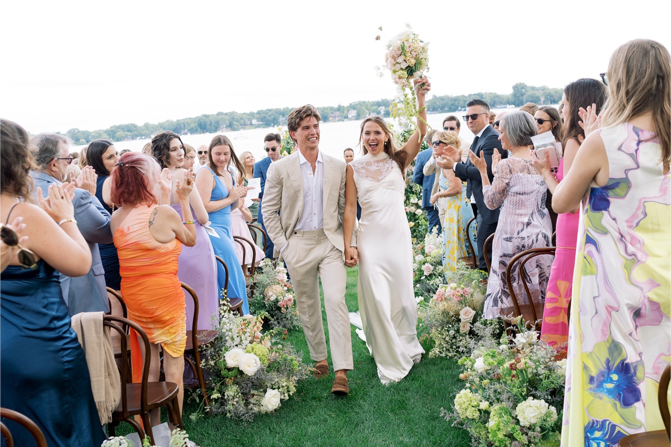 lake-minnetonka-summer-wedding-recessional-celebration