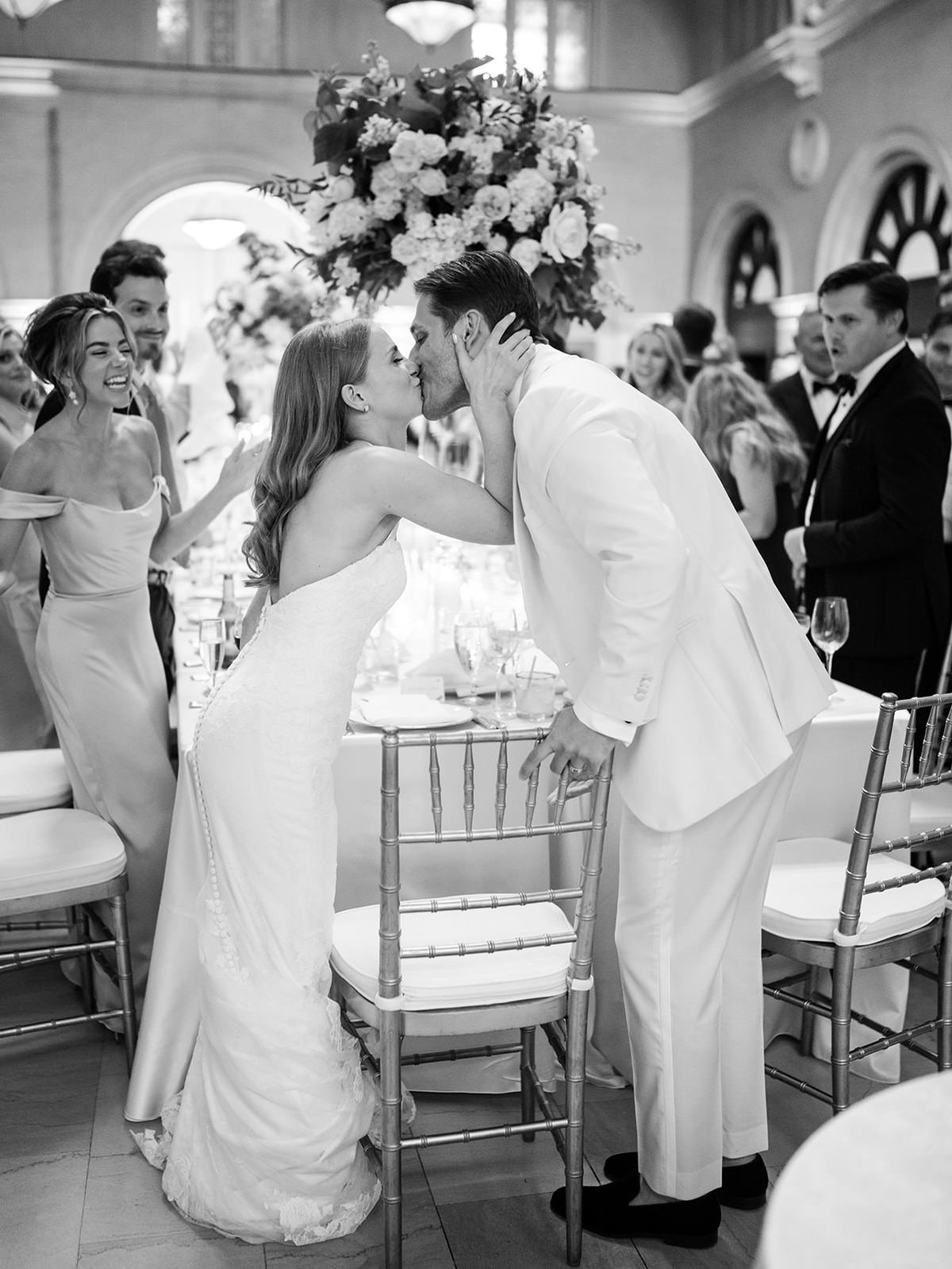 depot-minneapolis-wedding-bride-groom-first-kiss-reception